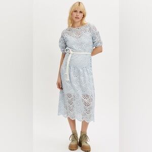 Maje Eyelet Dress with Slip size 34 / XS